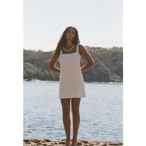 W by Worth White‎ Cotton Square Neck Dress
